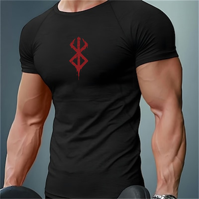 Rash Guard - Erkek Baskılı Kompresyon Tişörtleri Yazlık Kısa