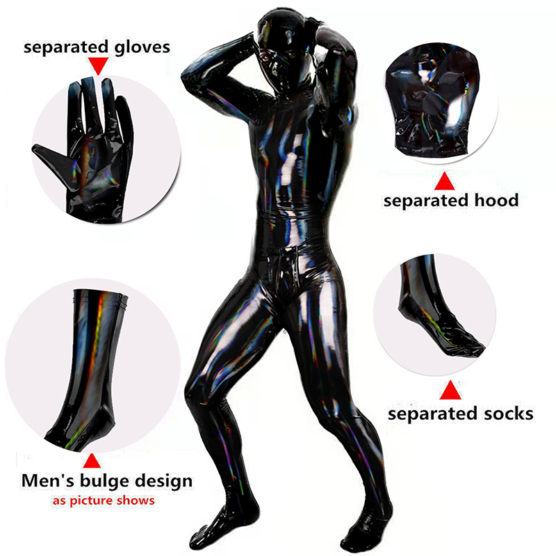 Wetsuit Men - Mens seksi PVC deri Catsuit lateks